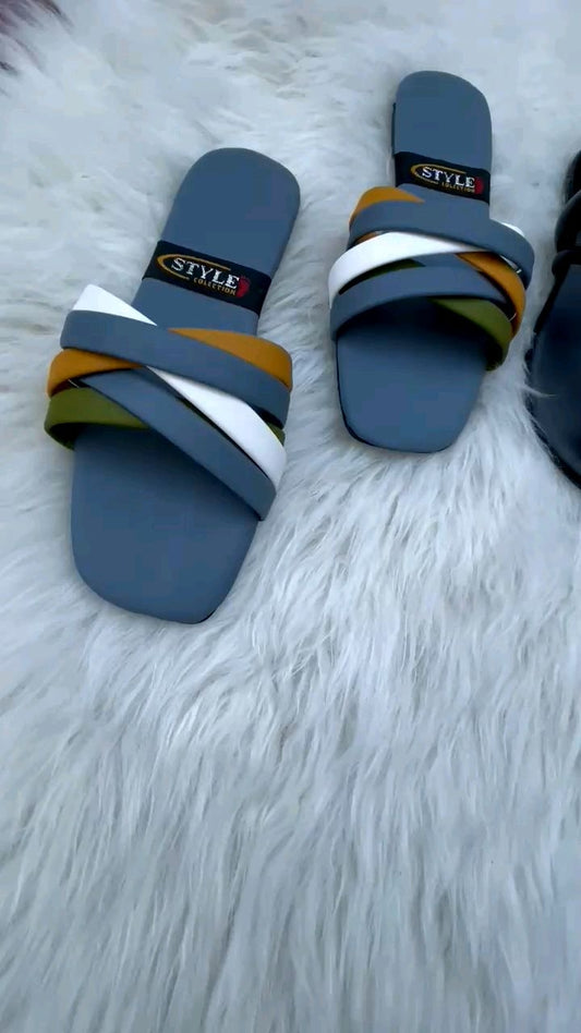 Omega Deals Shopping Trendy Casual Flat Slippers for Girls Comfortable Party & Everyday Wear
