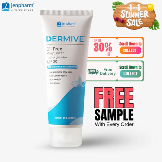 Jenpharm - Dermive Oil Free Moisturizer - 100ml | For Men & Women